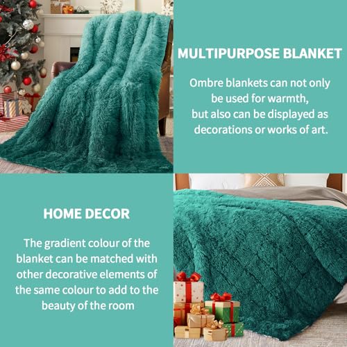 Image of yescool Weighted Blanket for Adults (15 lbs, 60 inch x 80 inch, Kelly Green) Heavy Blanket for Sleeping Perfect for 140-160 lbs, Queen Size Faux Fur Blanket with Premium Glass Bead, Machine Washable