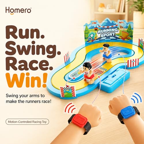 Image of Homero Wireless Motion Sensor Racing Game Toy Set | Gesture Control Running Track Board Game for Kids | 2 Player Interactive Sensor Race Game with Wristband | Birthday Gift for Boys & Girls