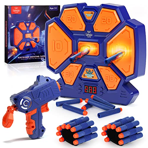 Lehoo Castle Cible pour Nerf, Cible numérique avec lumière, Sons et flèches en Mousse, Cadeau pour Les garçons 6 7 8 9 10 Ans Cover