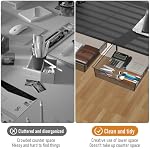 Under Organisateur de tiroirs de bureau Pas de forage 2 Pack sous table tiroirs de rangement glisser Mesh métal sous bureau tiroir adhésif caché pour cuisine de bureau