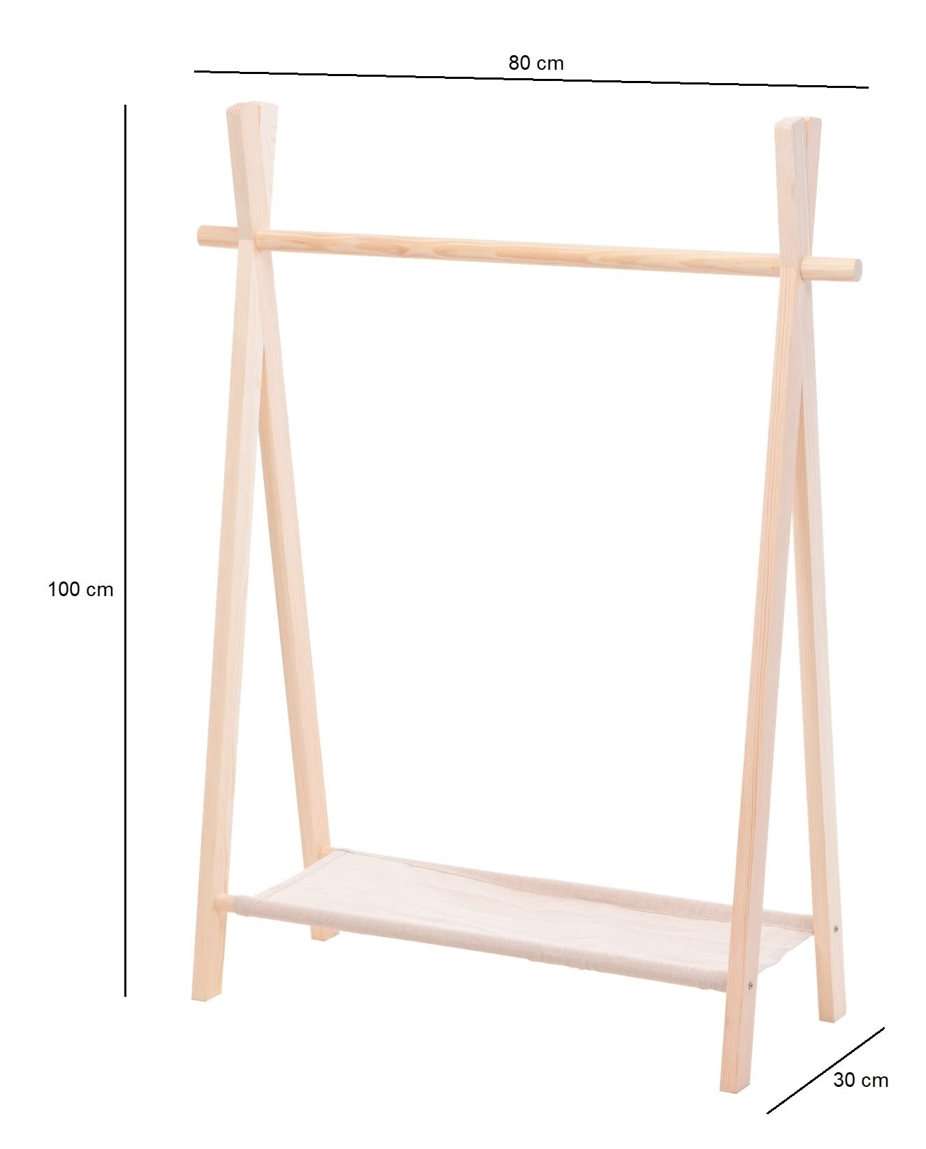 Houten Kledingrekken met een diepte van 25 tot 30 cm