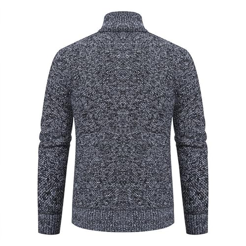 Cardigan Sweaters for Men Full Zip Fleece Lined Slim Fit Outwear Stand Collar Casual Knitted Sweater with Pockets3