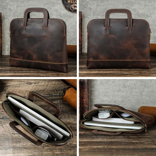 Funda de piel de lujo para portátil 13.3 con tacto suave y compartimentos 6