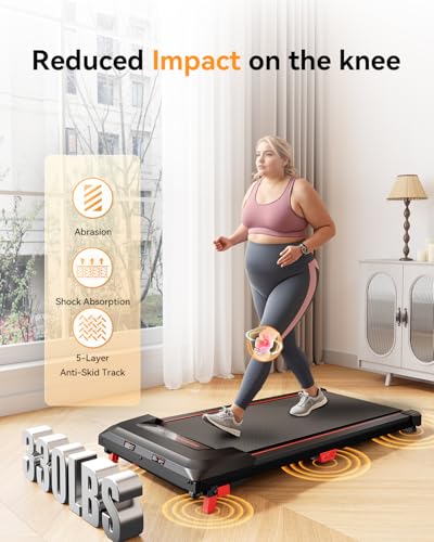Image of Walking Pad, Incline Walking Pad Treadmill, Under Desk Treadmills 265 Lbs Capacity, 2.5HP Low Noise Portable Running Machine for Home and Office, with LED Display, Remote Control