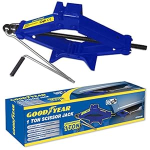 Goodyear 1 Ton Professional Scissor Jack for Car Van – Speed Wind Crank Handle