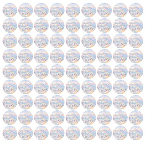 Shawula 96PCS Circle Window Stickers Window Clings Anti Collision Window Decals to Save Birds from Collisions Non Adhesive Prismatic Vinyl Clings Rainbow Stickers