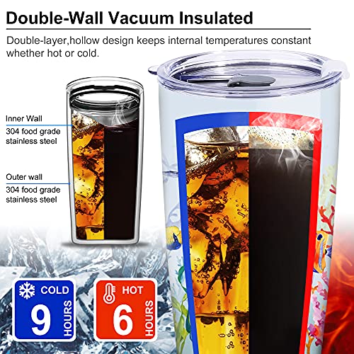 NymphFable 20oz Tropical Pescado Taza Termo Cafe para Llevar Taza Termica Acero Inoxidable Taza Personalizada - Imagen 6