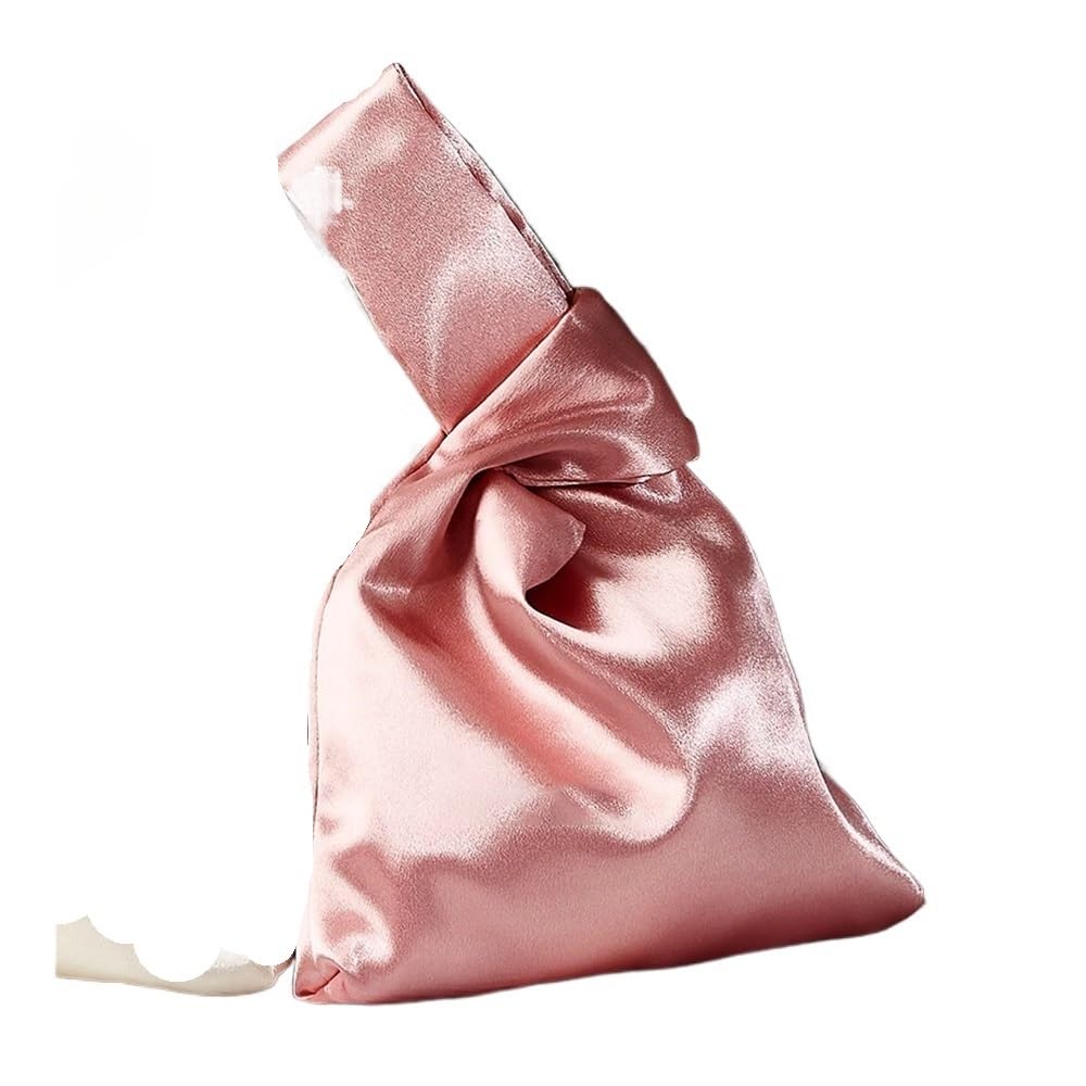 Women Wrist Bag Mini Knot Bag Vintage Silky Japanese Style Tote Bag Girl Key Phone Pouch Student Reusable Folding Shopping Bags(03)