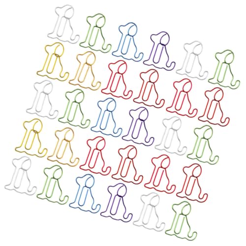 NUOLUX 60個 可愛い座る犬デザイン 多機能ペーパークリップ ブックマーク 事務用品 学校用 文具 整理に便利なカラフル異形クリップ