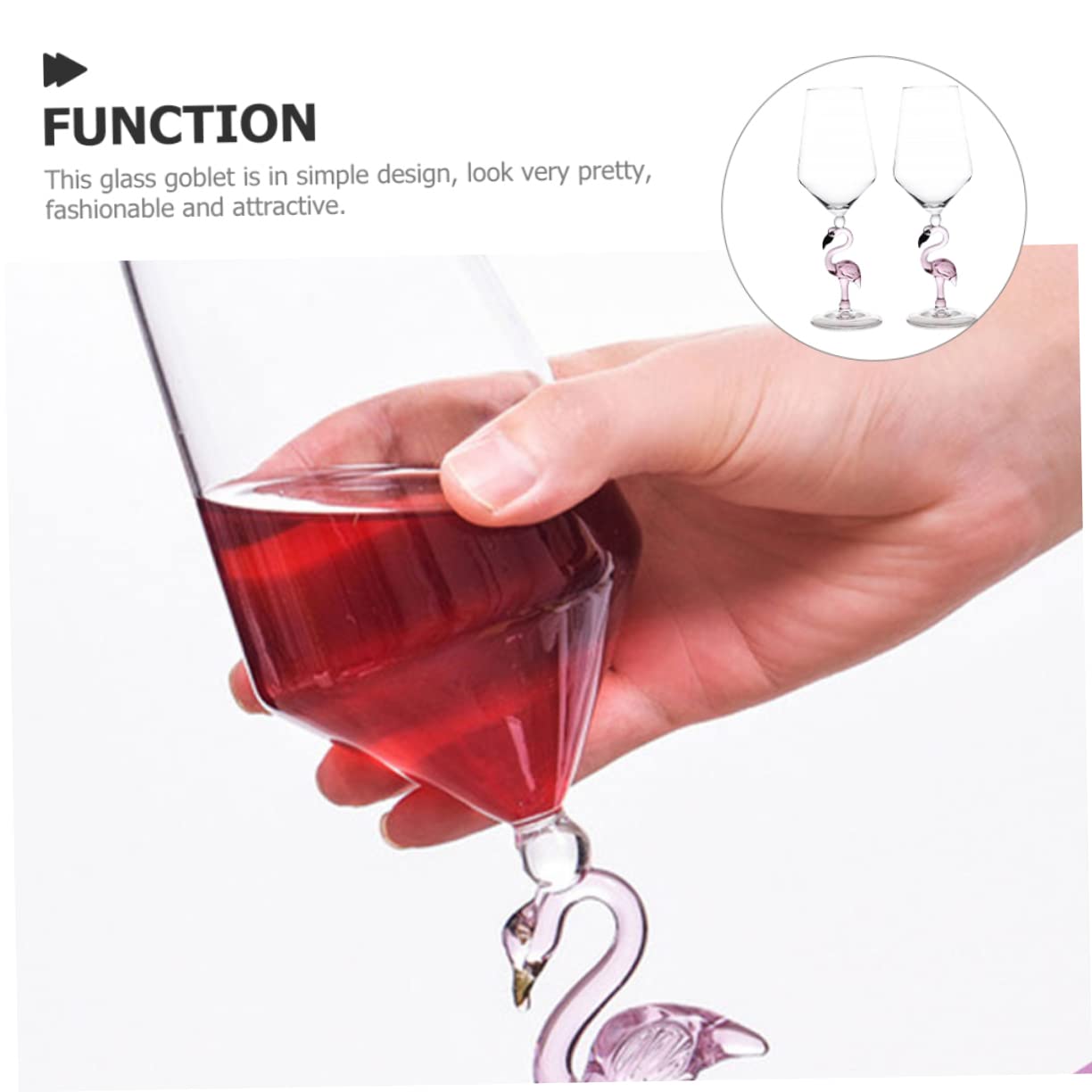 PRETYZOOM 2piezas Copas De Vino Resistentes Al Desgaste Diseño Flamenco Para Fiestas y Hogar