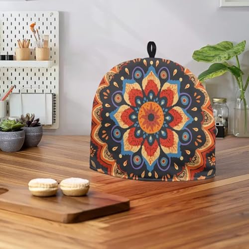 Image of Retro Mandala Tea Cozy for Teapot Insulated Scratch Proof Cup Cozy Breakfast Warmer ReusableTeapot Insulation Cover for Party