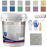 Upgrade Epoxy Coloured Sand Floor Paint, Epoxy Floor Paint for concrete, High Gloss Marble Effect Epoxy Floors Coating Self Leveling for Basement, Wood Floors, Garage, Outdoor (1kg Color-D)