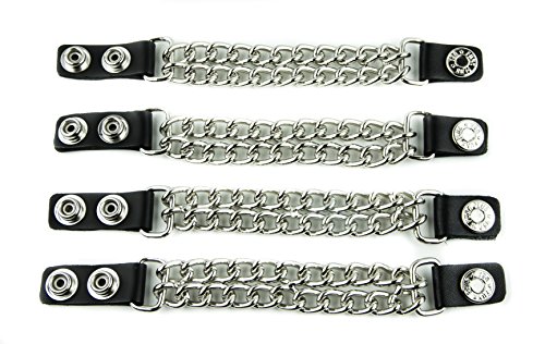 Double Regular Chain Bikers Vest Extender for Mc Jacket Real Leather Set of 4