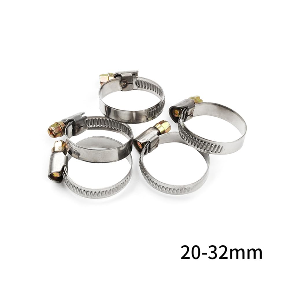 Amplia Gama De Abrazaderas para Tuberías A Granel. 5 Abrazaderas para Mangueras De 8-80 Mm, Clips De Acero Inoxidable para Combustible Y Agua, con Resorte De Accionamiento Sin Fin