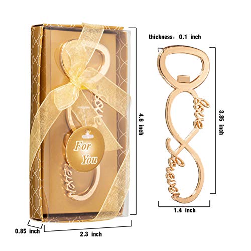 Love Forever Bottle Opener Wedding Party Favors For Guest Souvenir Bridal Shower Return Present Birthday Party Decorations And Supplies (Gold) #TOP2