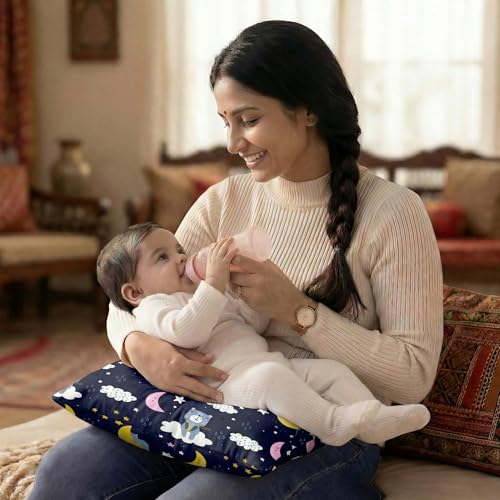 Image of a baby cherry Feeding Pillow for New Born Baby, Breastfeeding Pillow, Nursing Pillow, Baby Feeding & Support Pillow, Soft Cotton with Washable Cover, 32x21 cm