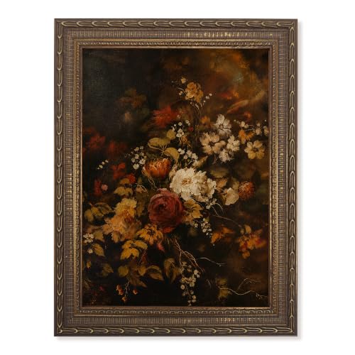 Décor mural cadre or texture grès Flower12 9"L x 12"L