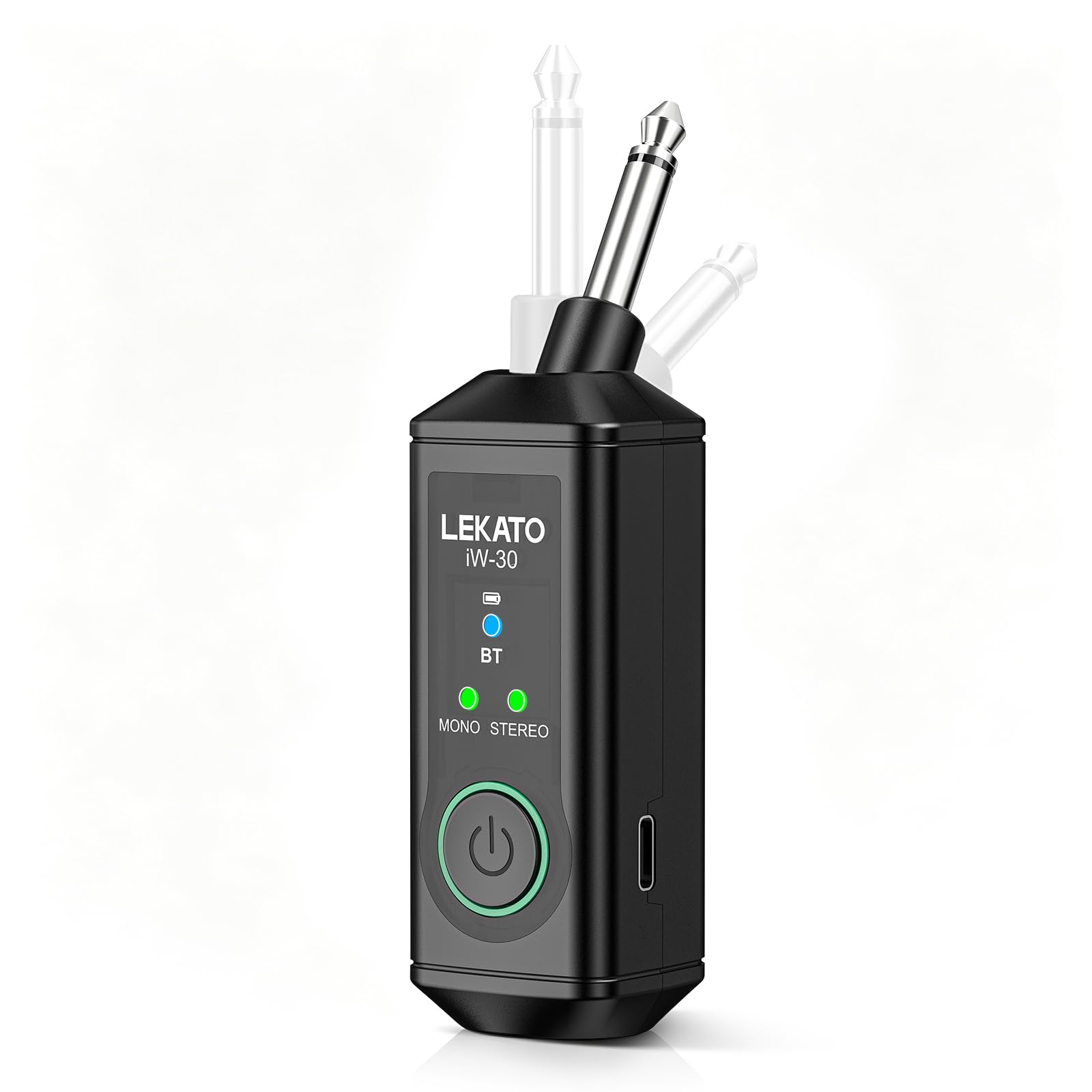 LEKATO iW-30 Récepteur Bluetooth avec prise jack 6,35 mm, mono/stéréo sans fil avec 15 heures de lecture et 50 m pour amplificateur, systèmes de sonorisation, clavier et table de mixage