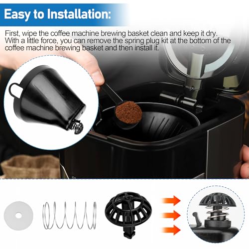 Image of Coffee Machine Brew Basket Bottom Spring Loaded Stopper Kits Replacement for Cuisinart Coffee Makers, Coffee Maker Parts Fit for Cuisinart DCC-1200, DCC-1200BCH, DCC-1200BW Brew Basket,2Pack