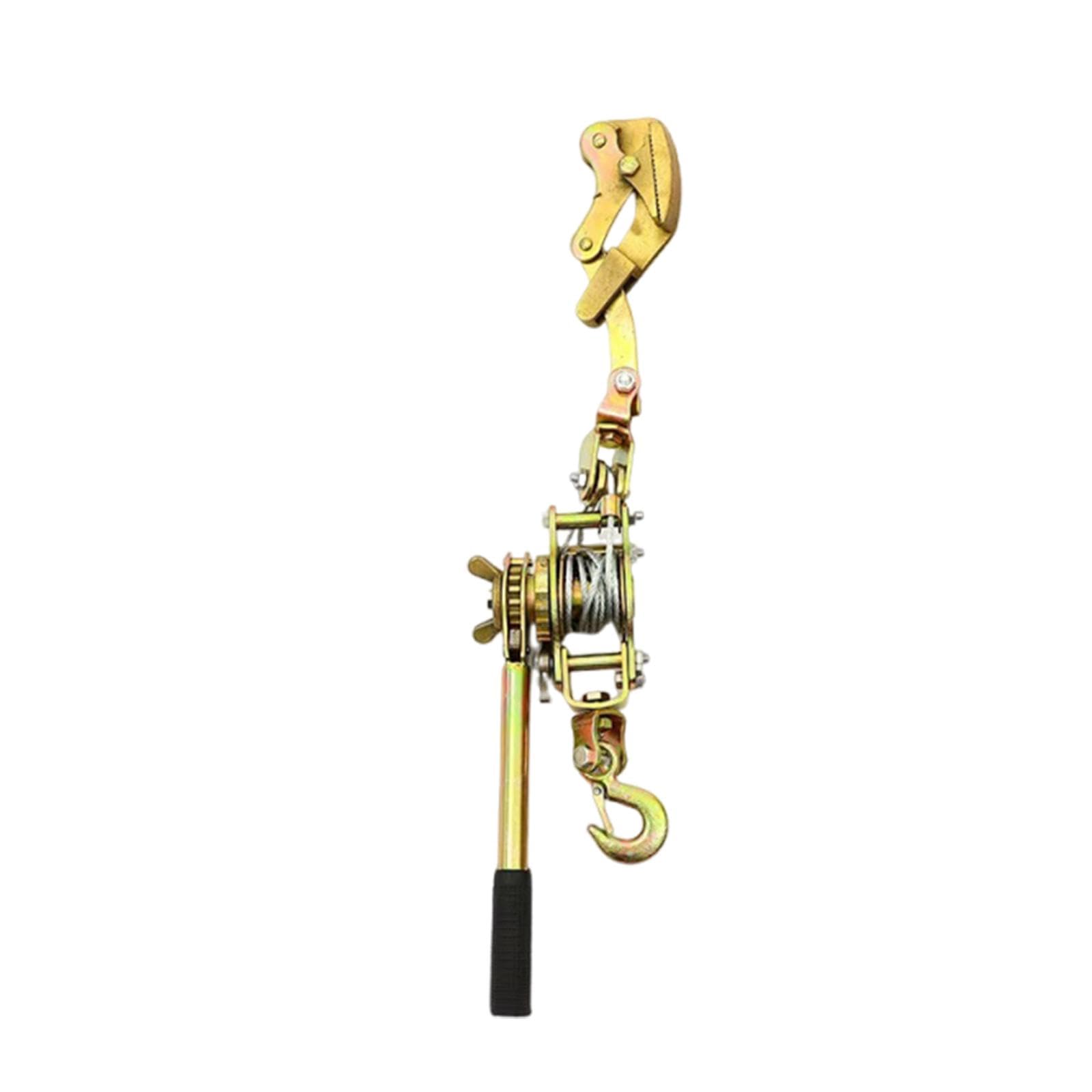 Almencla Seilspanner Ratschenzug Handseilwinde Kabelspanner aus Kohlenstoffstahl für Bauarbeiten Industrie Landwirtschaft Automobilbereich 2m×5mm, 2 Tonnen mit Backen