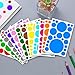 MANJIAMEI 504 Pcs Coloured Dot Stickers Sticky Labels, 25mm/40mm/90mm/128mm Multi-Size Self Adhesive Colorful Sticky Dots, Easy Peel Round Color Coding Labels Decorative Circle Stickers Marking Labels