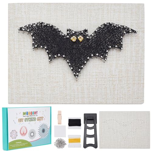 WEBEEDY DIY Bat String Art Kit, String Making Kit, Halloween Theme, Art Crafts Kit for Beginners