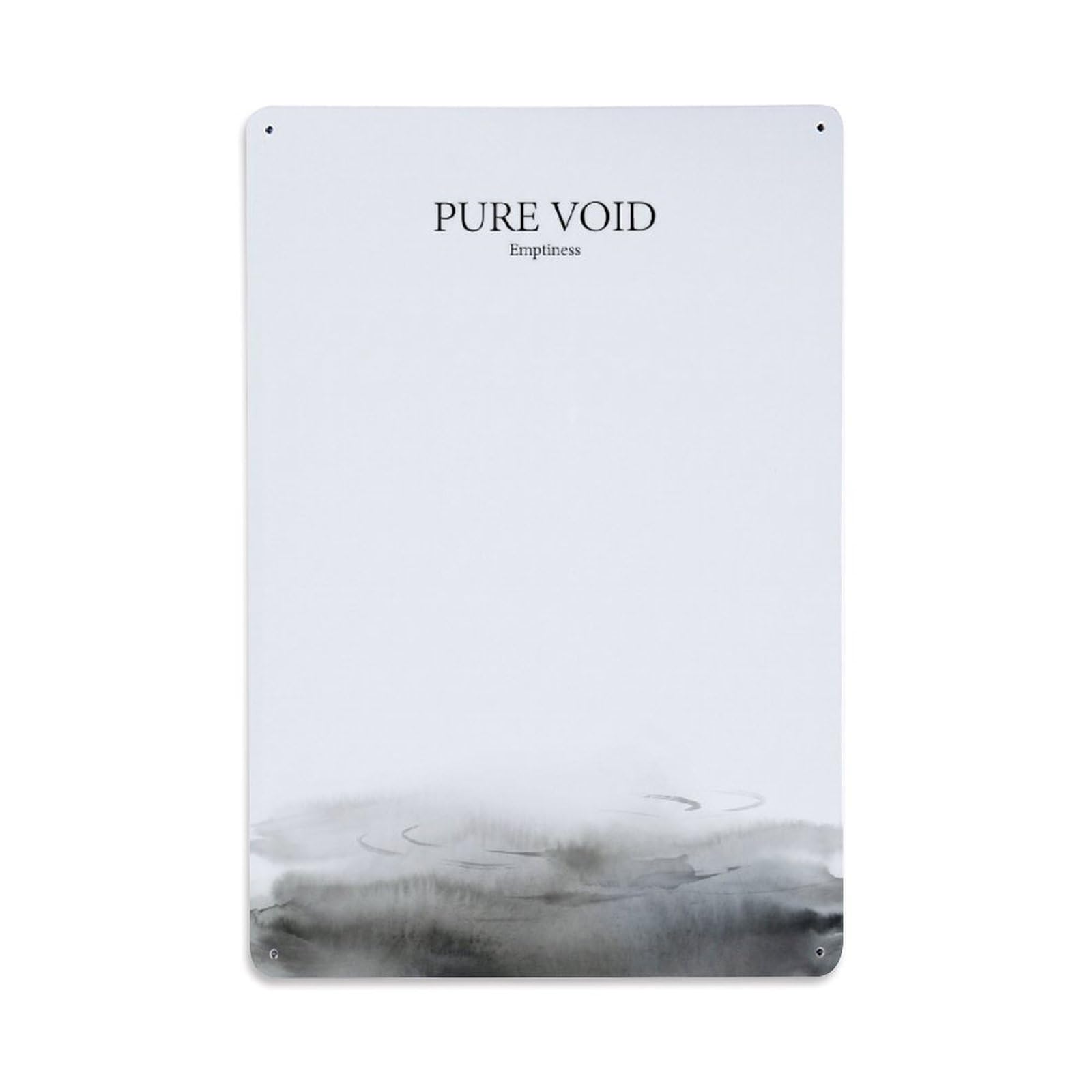 Pure Void Ink Mountain Calm Meditation Zen Landscape Cityscape Metal Tin Sign Plaque Wall Decor for Cafe, Man Cave, Club Bar, Office, Home Garden Round Metal Poster 8x12Inch