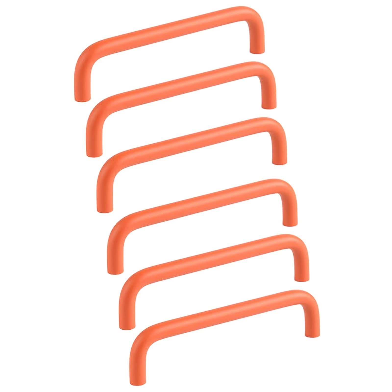 Cqcqc Orange 6 Pcs Zinc Alloy Cabinet Handles, Kitchen Cupboard Dresser Closet Drawer Door Pulls Wardrobe Decoration Handles Hardware(,128Mm)