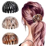 FÁCIL DE USAR: Estas pinzas para el cabello expandibles tipo nido de pájaro son fáciles de usar. Simplemente estira el bucle de cabello y lo encoge a lo largo del cuero cabelludo. Puedes atar fácilmente una cola de caballo natural en unos segundos. Adecuado para todos los peinados de niñas y mujeres. que es adecuado para todas las ocasiones, como fiestas, bodas, cumpleaños, día de San Valentín, compromiso y uso diario.