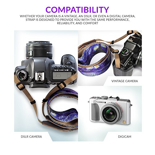 Van Gogh Starry Night Camera Strap Universal Dslr Camera Strap, Neck & Shoulder Camera Belt For Digital Camera - Artistic & Cool Design - Best Gift For Photographers #TOP5