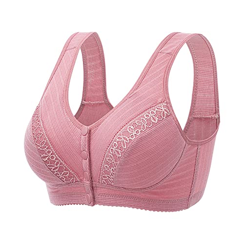 Generisch Sujetador para mujer sin aros, 2031 g, sujetador para mujer, sin anillo de acero, cierre frontal, espalda en T, talla grande, sin costuras, sujetador sin forro para pecho grande, ropa de