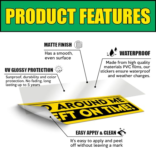 Image of Go Around Me I Left On Time Bumper Sticker Tailgating Bumper Sticker Go Around Car Funny for Adults Sarcastic Vinyl Decal for Car Truck Windows Vehicle [11.5 inchx3 inch]