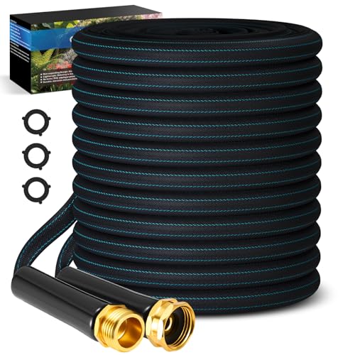 CXEZSIK Garden Hose 50ft Lightweight, Non-Expanding, Leak-Proof Metal Connector, No-Knot No-Tangle,...