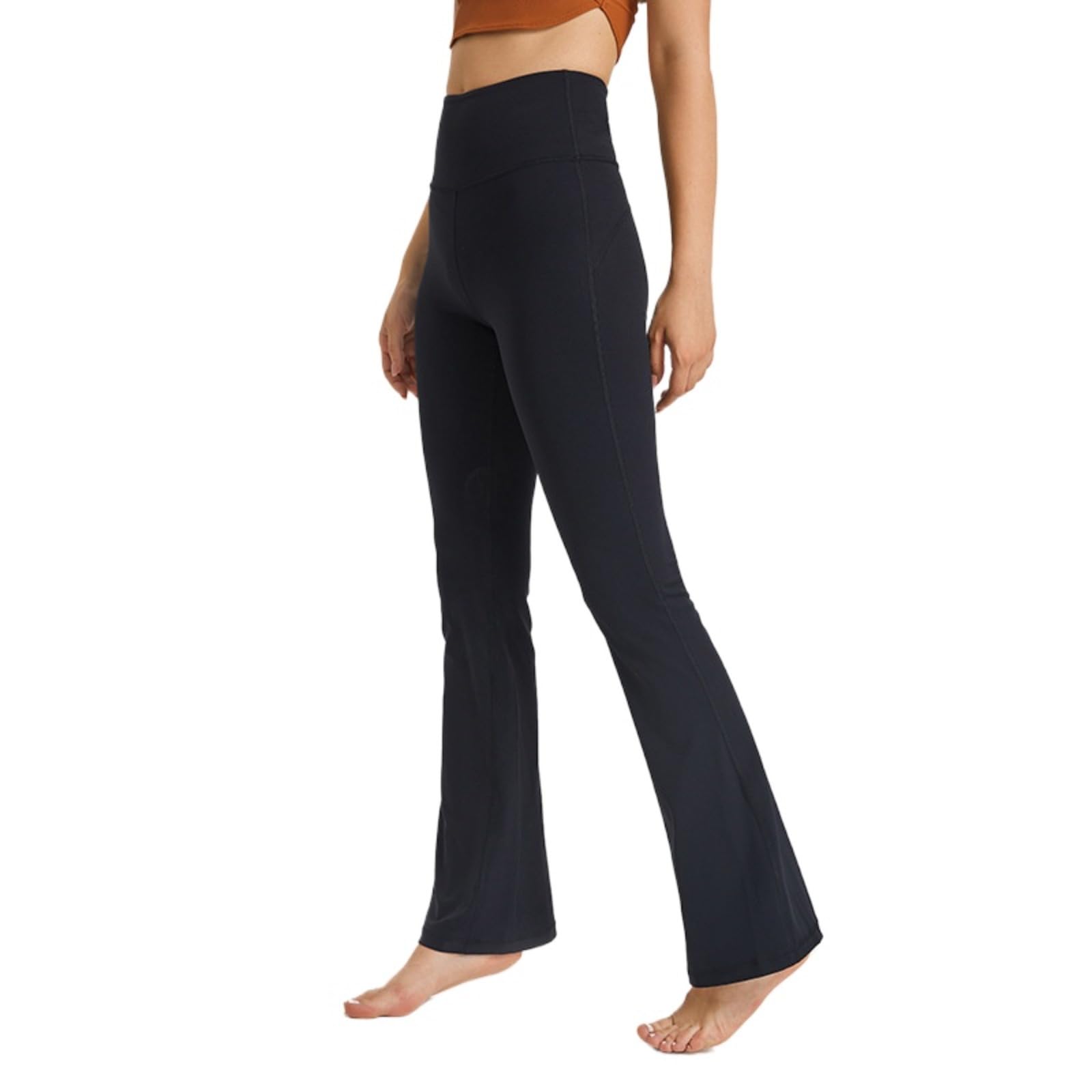 KIRYU Rozkloszowane legginsy dla kobiet, eleganckie spodnie do jogi z wysokim stanem, rozciągliwe w 4 kierunkach, odzież rekreacyjna, Czarny, XXL