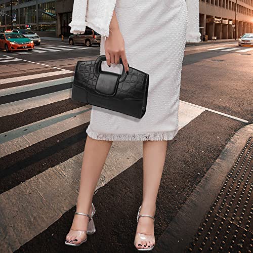 Bolso tote para mujer con diseño de cocodrilo, bolso de mano con solapa y asa superior, clutch, bolso cruzado o de hombro miniatura 2