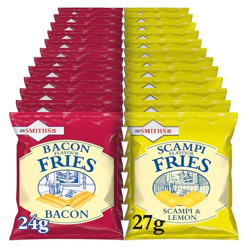 Smiths Savoury Snacks Bundle Scampi Fries & Bacon Fries (24 Bags Total)