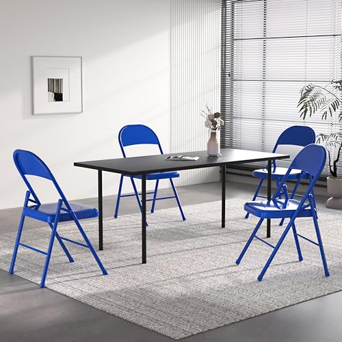 Vecelo C02-BLUE-A4 Metal Folding Chairs 7 Pack thumb #1