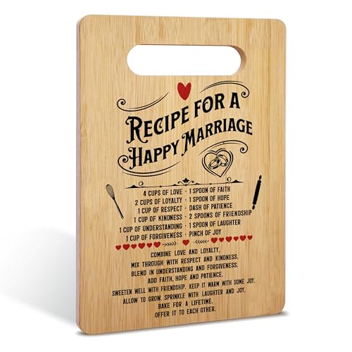 Wedding Gifts for Couples, Special Marriage Bamboo Cutting Board, Mr & Mrs Gifts, Engagement & Newlywed Decorations - 13