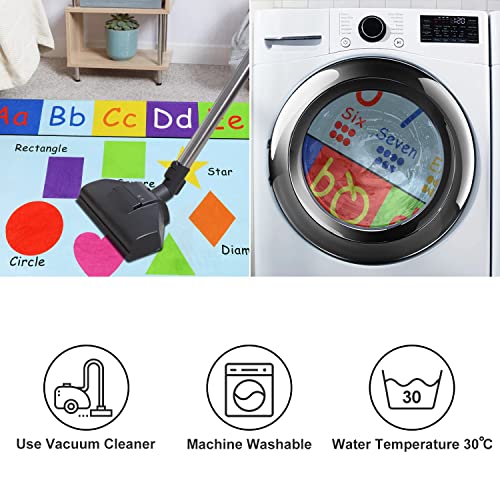 Moespace Educational Abc Kids Rug For Playroom,4X6 Ft Numbers And Graphics Learning Area Rug Washable Children Play Carpet Non-Slip Baby Nursery Rug For Bedroom Classroom #TOP3