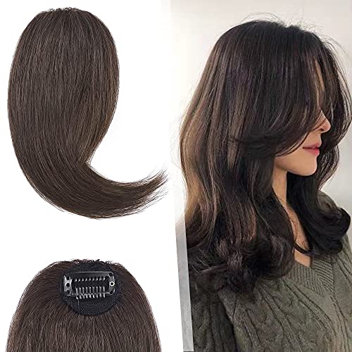 Down Clip in Human Hair Bangs French Fringe #2