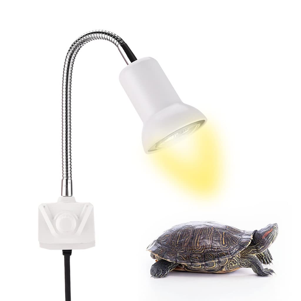 Lampada Spot per Rettile, Lampada Riscaldante Tartaruga con Dispositivi di Fissaggio, con Braccio Girevole a 360°, Lampade per Il Riscaldamento del Serbatoio Dell'acquario, Confezione da 2