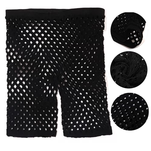 Womens Sexy Fishnet Mesh Biker Short Black High Waist Swimsuits Bikini Bottom Cover up Shorts3