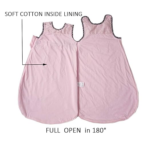 Miniatura 10 de Saco de dormir para niños pequeños de 18 a 36 meses, manta portátil para bebé, saco de dormir de algodón TOG de 1.7 a 2.0 para todas las estaciones,
