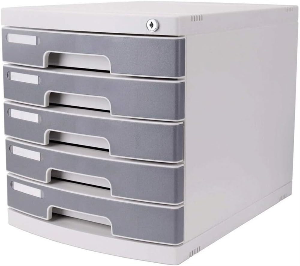 Schedario da Scrivania File Manager - Schedario da Tavolo con Serratura Armadietto di Stoccaggio A 5 Strati Cassetto della Scatola di Archiviazione di File (Predefinito)