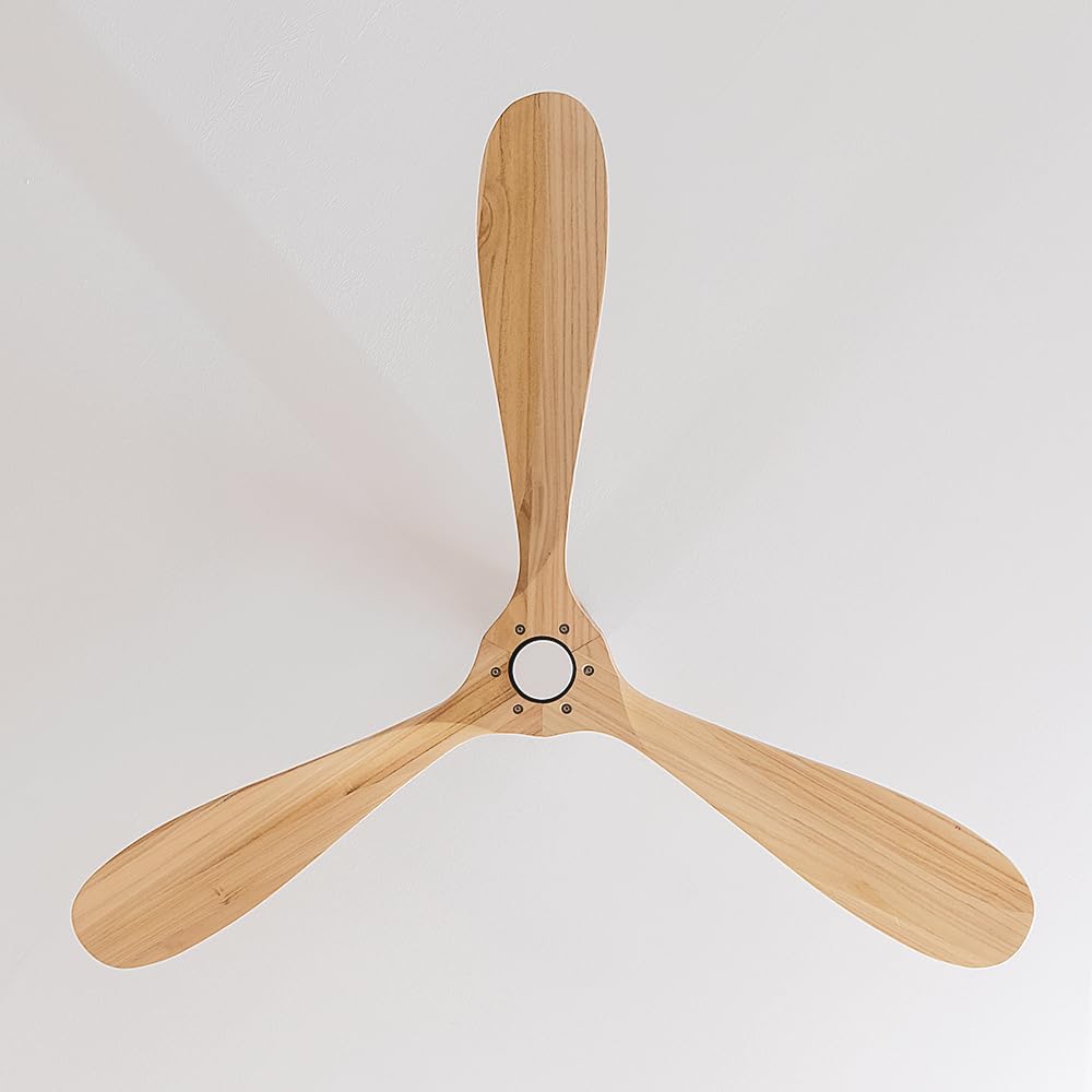 Cecotec Ventilatore da Soffitto Energysilence 5400 Classic White&lightwood. | Motore DC 40W, 3 Pale, 6 Velocità, con Telecomando, Timer Fino A 8h, Modalità Inverno/Estate