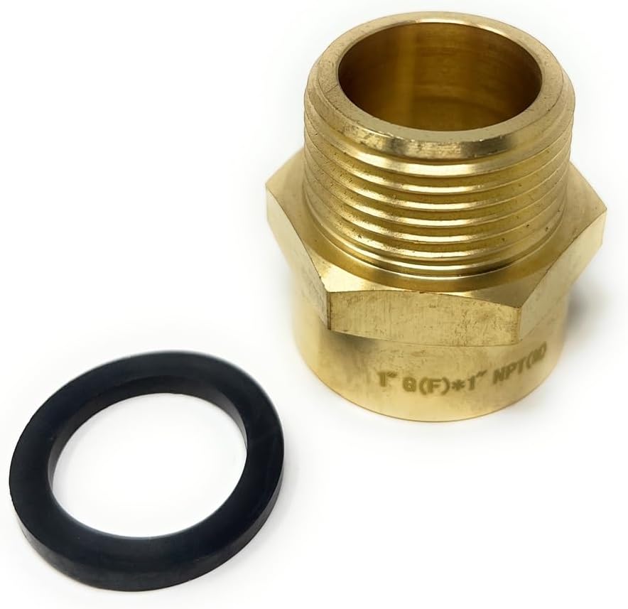 G Thread (British BSPP) Female to NPT Thread Male Pipe Fitting Adapter - Lead-Free (1" x 1" (1 Piece))