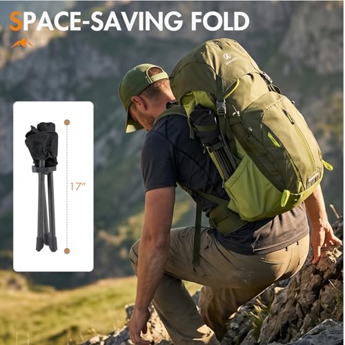 Image of Portal 2 Pack Tall Folding Tripod Stool for Adults Supports 225 lbs, Portable Lightweight Camping Seat with Carry Strap, Compact Foldable Outdoor Chair for Fishing, Hiking, Golf, Camping & Travel