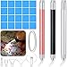3 PCS Stylo de Forage de Peinture de Diamant de LED avec 5 PCS Tête de Stylo de Remplacement 20 PCS Argile de Colle de Peinture 5D Accessoires de Peinture de Diamant en Alliage d'Aluminium
