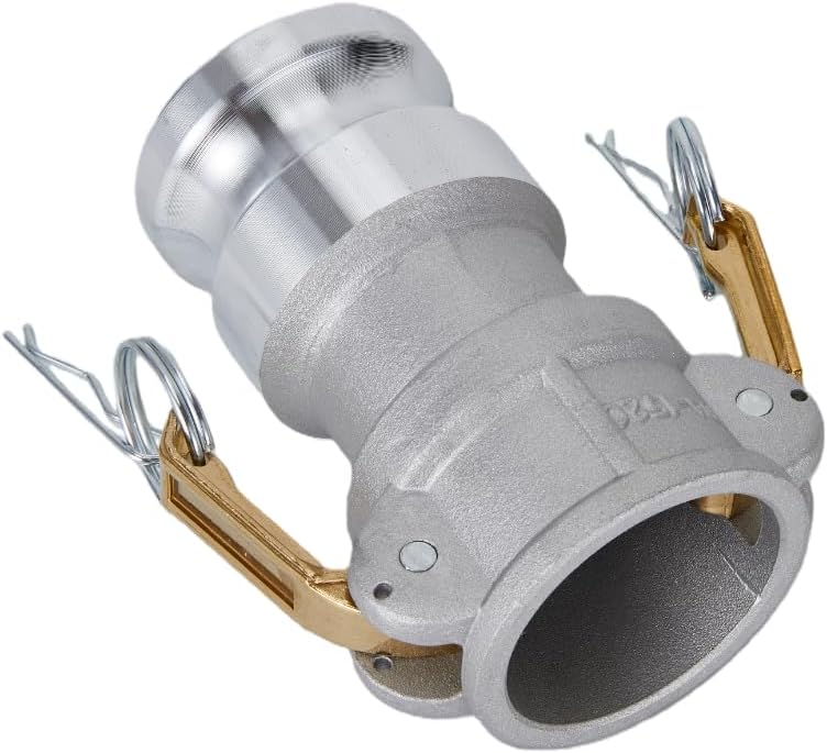 Aluminum Type DA Camlock Hose Fitting, Reducer, 1.5" Female Camlock x 2" Male Camlock