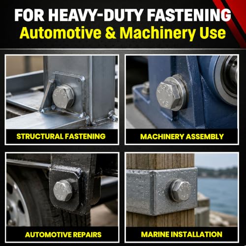 Image of Stainless 7 /16-14 x 3 inch Hex Head Bolts (3 /4 inch to 5 inch Lengths Available in Listing), 304 Stainless Steel, 10 Pieces (7 /16-14 x 3 inch)